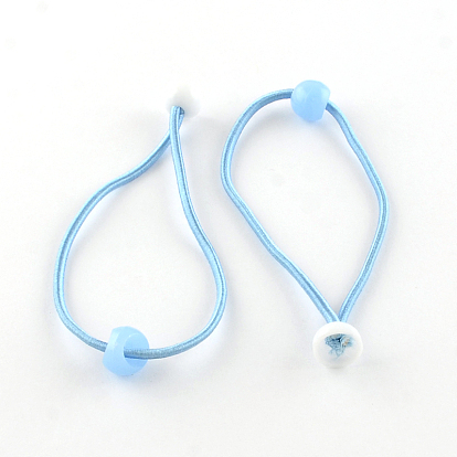 Аксессуары для волос эластичное волокно связи волос, Держатель конского хвоста, с акриловыми шариками, 170x2 мм, о 100 шт / набор