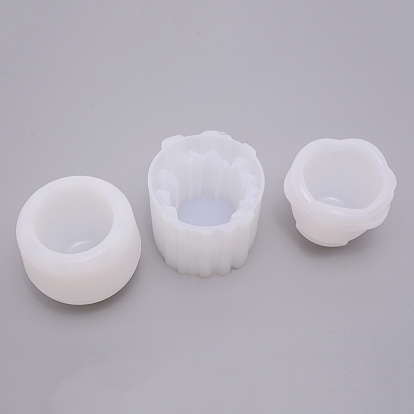 3PCS Crystal Jar Silicone Mold Set, Jewelry Storage Box Candy Cans Mould, for Epoxy Resin Craft Making, Mixed Shape