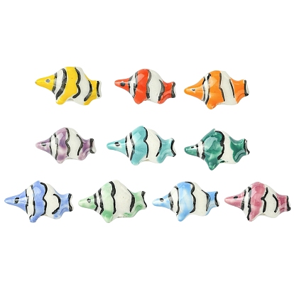 10шт 10 цвета фарфоровые бусины ручной работы, рыба