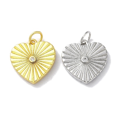 Покрытие стойки латунь микропаве прозрачные подвески из кубического циркония, долговечный, без свинца и без кадмия, сердце