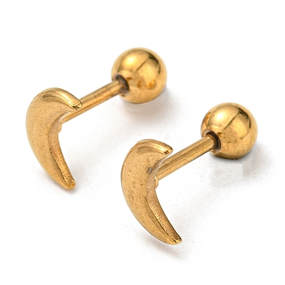 Ионное покрытие (ip) 304 серьги из нержавеющей стали, со съемным 201 бортом из нержавеющей стали, серьги-пусеты «луна» для женщин