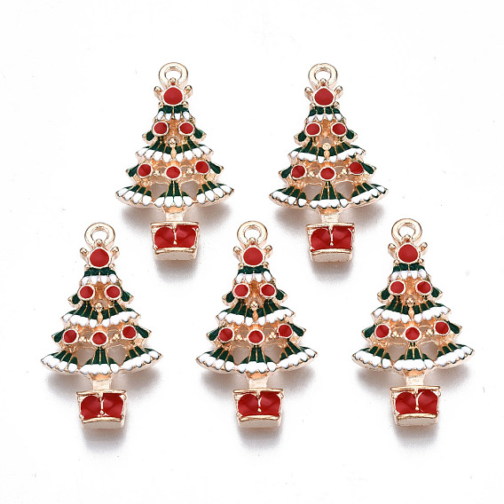 Подвески из эмали и сплава, Рождество, без кадмия и без свинца, рождественская елка, золотой свет