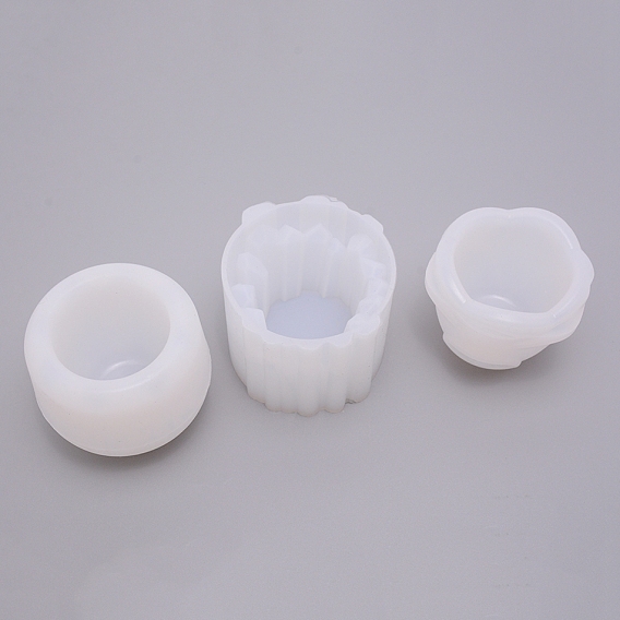 3PCS Crystal Jar Silicone Mold Set, Jewelry Storage Box Candy Cans Mould, for Epoxy Resin Craft Making, Mixed Shape