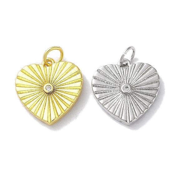 Покрытие стойки латунь микропаве прозрачные подвески из кубического циркония, долговечный, без свинца и без кадмия, сердце