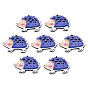 Autumn Theme Printed Basswood Pendants,  Hedgehog