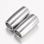 304 Stainless Steel Magnetic Clasps with Glue-in Ends, Barrel
