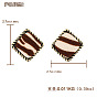 Vintage Plush Leopard Print Square Alloy Pendant Earrings for Autumn and Winter Fashion