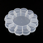 Flower Plastic Bead Storage Containers, 13 Compartments, 15.5x15.5x2.5cm