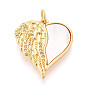Латунные микропаве прозрачные подвески с фианитом, без кадмия и без свинца, с оболочкой, сердце с крыла, с целью перехода в кольце