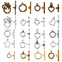 120 наборы 20 стили тибетские застежки-тоггл из сплава, без кадмия и без свинца, разнообразные