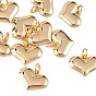 SHEGRACE Valentine's Day Brass Charms, Heart Charms, Cadmium Free & Lead Free & Nickel Free