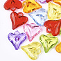 Transparent Acrylic Pendants, Faceted, Heart
