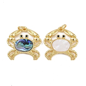 Латунные подвески, с оболочкой, реальный 18 k позолоченный, краб