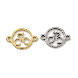 201 Stainless Steel Hollow Connector Charms, Ring with Cycling Links