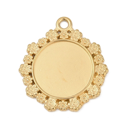 304 Настройки кабошон из нержавеющей стали кулон, цветок