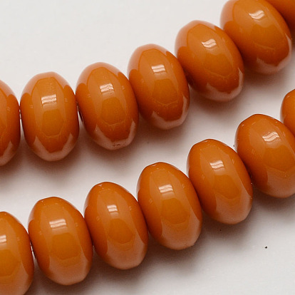 Imitation Amber Resin Rondelle Bead Strands for Buddhist Jewelry Making, 8x5mm, Hole: 1mm, about 80pcs/strand, 15.75 inch