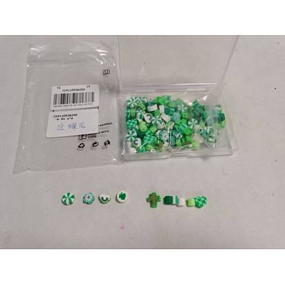 200 piezas 10 estilos cuentas de arcilla polimérica hechas a mano, día de San Patricio