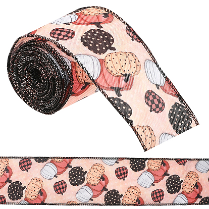 Полиэфирная лента с рисунком тыквы, лента на Хэллоуин, аксессуары для одежды