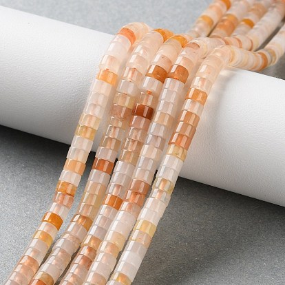 Нити натуральных золотых шелковых нефритовых бусин, Heishi бусы, Плоский круглый / диск