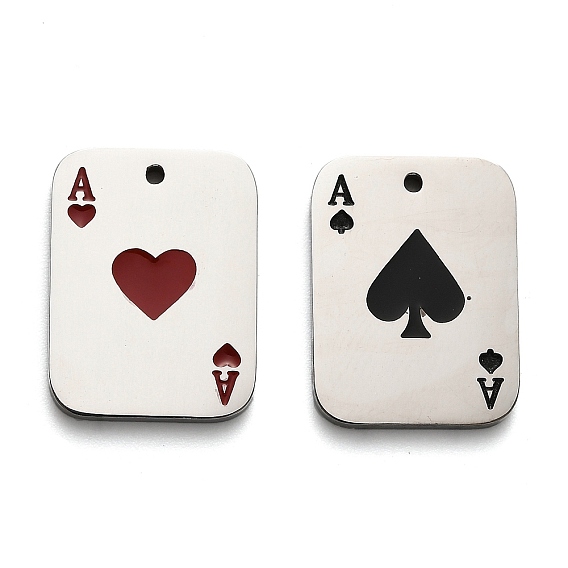 304 подвески из нержавеющей стали, с эмалью, прямоугольный шарм