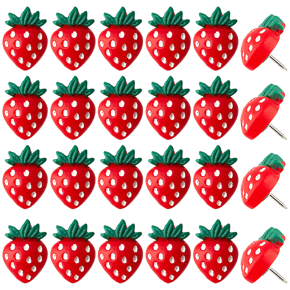 Булавки для карт из непрозрачной смолы с клубникой, железные канцелярские кнопки для фото, доска объявлений