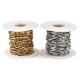 304 Stainless Steel Cuboid Link Chains, Soldered, with Spool