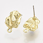 Alloy Stud Earring Findings, with Steel Pins and Loop