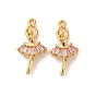 Латунные микро проложить кубического циркония подвески, танцующая девушка, долговечный, без никеля , реальный 18 k позолоченный