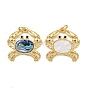 Латунные подвески, с оболочкой, реальный 18 k позолоченный, краб