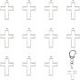 12 шт. 304 подвески из нержавеющей стали с открытой задней частью, для diy уф смолы, эпоксидная смола, Прессованные цветочные украшения, крестик