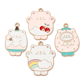 Подвески из эмали и сплава, медведь, золотой свет