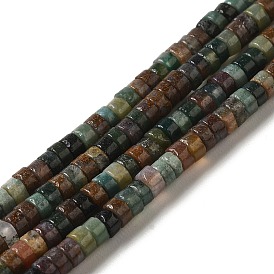 Natural Multi-Color Agate Beads Strands, Disc, Heishi Beads