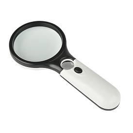 Magnifying Glass with 3 LED Lights, Double Glass Lens Handheld Illuminated Magnifier, Reading Magnifying Glass