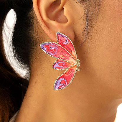 Pendientes de aleación de esmalte para mujer., mariposa