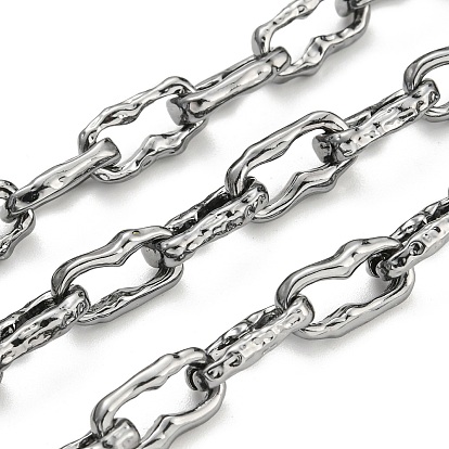 Alloy Twist Oval Link Chains, Cable Chains, Unwelded, with Spool