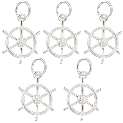 5 шт. 925 подвески из стерлингового серебра, с печатью 925, с целью перехода в кольце, руль