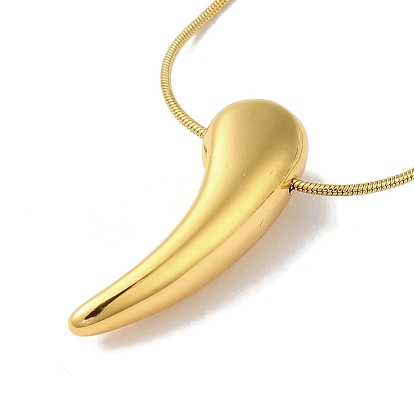 304 Stainless Steel Snake Chain Necklaces, Tusk Pendant Necklaces
