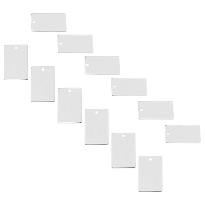 304 Stainless Steel Pendants, Rectangle, Stamping Blank Tag
