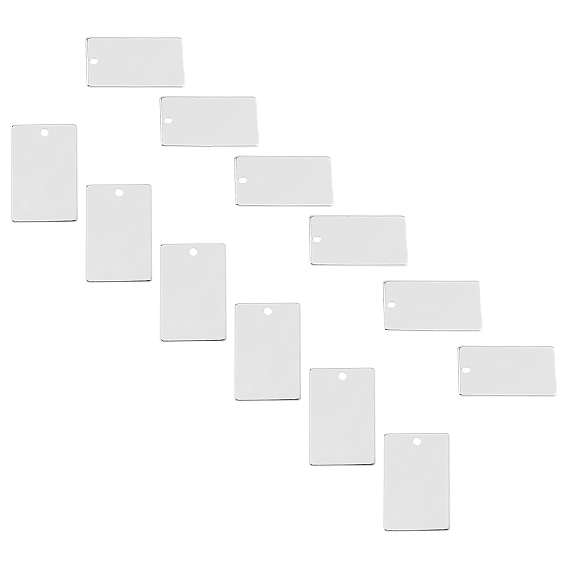 304 Stainless Steel Pendants, Rectangle, Stamping Blank Tag
