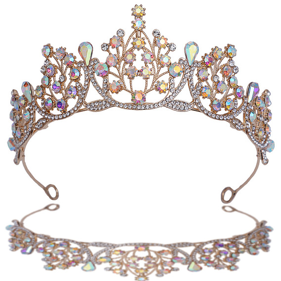 Baroque Wedding Crown with Diamond Hair Accessories for Birthday Party and Retro Crown.