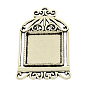 Tibetan Style Alloy Pendant Cabochon Settings, Cage with Square Tray, Cadmium Free & Lead Free, 48x29x2.5mm, Hole: 2mm, Tray: 20x20mm
