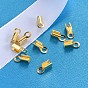 Real 18K Gold Plated 925 Sterling Silver Cord Tips, 7x3x1.5mm, Hole: 1.5mm