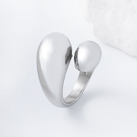 304 открытые кольца-манжеты из нержавеющей стали для женщин, слеза