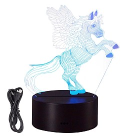 Lampe de visualisation créative acrylique 3d, lampe tactile, licorne