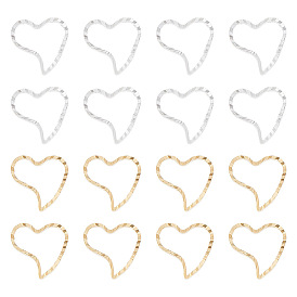 60шт 2 цвета латунные соединительные кольца, долговечный, сердце