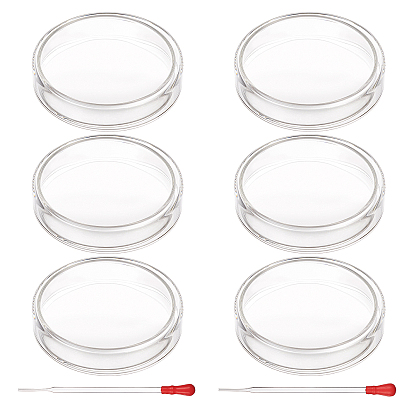 Плоская круглая стеклянная биохимическая чашка Петри, со стеклянной капельницей, аксессуары для лабораторного оборудования