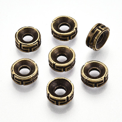 Разделители для бусин, тибетский стиль, плоско-круглые, без кадмия и без свинца