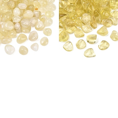 Cuentas de cuarzo limón natural calentadas, piedra caída, pepitas, sin agujero / sin perforar, Gemas para rellenar jarrones/sin perforar, gemas de relleno de jarrones