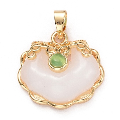 Brass Glass Pendants, Heart Charms, Golden