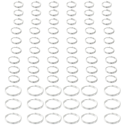 300Pcs 4 Styles Iron Split Rings, Double Loops Jump Rings, Cadmium Free & Lead Free